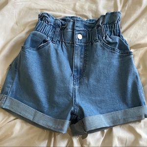 NWT nasty gal paper bag denim shorts